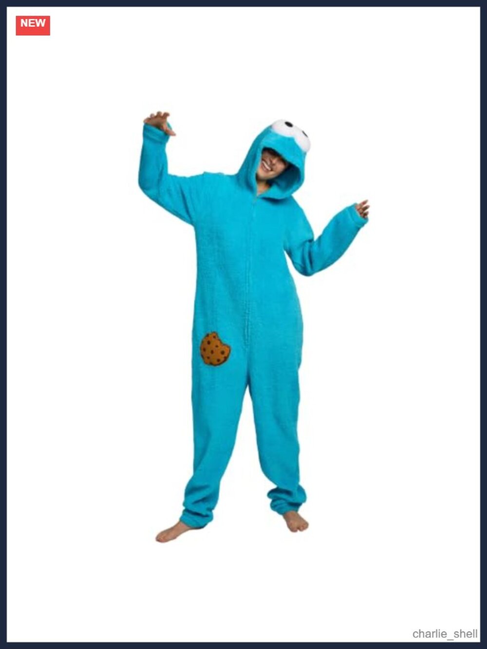 Sesame Street Cookie Monster Union Suit Hooded Onesie Costume